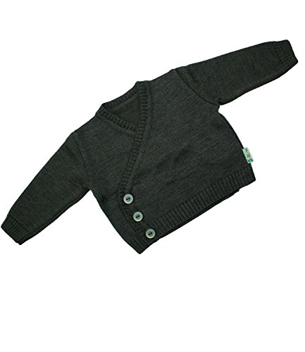 EveryKid Sarian Wrap Jacket Baby Jacket Cardigan Initial Equipment Boys Girl Unisex Merino Wool (SA-SL-1041-W16-BU0-81-50/56) In oliv, Size 50/56 incl Fashionguide