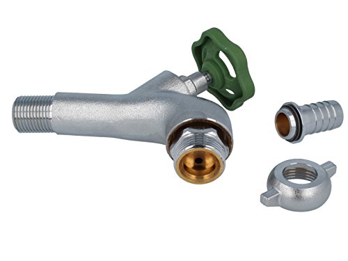tecuro Gartenventil Auslaufhahn Auslaufventil Zapfhahn mit Handrad 1/2 Zoll matt chrom - 3