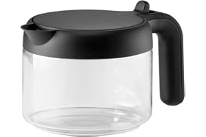 ‎DE’LONGHI De'Longhi Kaffeekanne DLSC021, Glaskaraffe mit klappbarem Kunststoffdeckel, Zubehör für Kaffeevollautomaten mit Kannenfunktion, Fassungsvermögen 750 ml für bis zu 6 Tassen, spülmaschinenfest, Schwarz