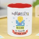 Taza de porcelana La Mente es Maravillosa - Taza frase y dibujo divertido (Una maestra no se olvida, se recuerda de por vida) Regalo Maestra o Profesora
