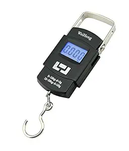 Walberrie Portable Digital 50 Kg Weighing Scale with Metal Hook (Black)