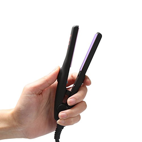 MHD Professional Reisegröße 0,5 inch Mini Bügeleisen Turmalin Keramik Schwarz Haar Glätteisen - 4