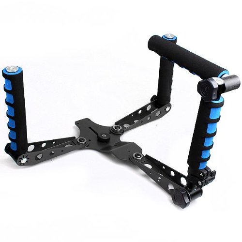 Pixtic - DSLR Rig   paule Stabilisateur Vid  o avec Support Poign  e pour les appareils photo reflex Canon EOS 5D 5DII 50D 60D 500D 550D 1000D 700D Nikon D80 D90 D200 D300 D3000 D3100 D5100 D7000 Sony Alpha A200 A300 A350 A450 A500 A700 A900 A550 et cam  scope professionnels avec nombreux accessoires