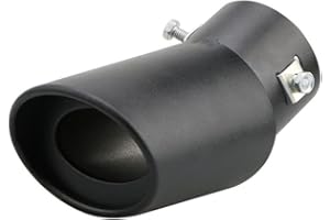 CWED 1 Stück Edelstahl Auto Auspuff Endrohr,Edelstahl Auspuffblende,Auspuffblende Auspuff Universell Schalldämpfer Sport Sportauspuff Endrohr Endrohrblenden Blende(Schwarzer Sand gebogen)