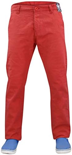 Mens Kushiro Angara Cotton Twill Chinos Pant Red 36R
