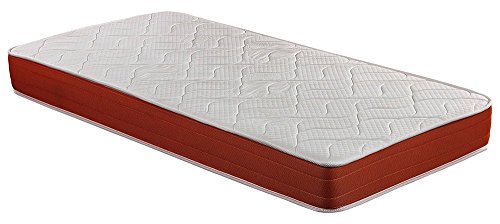 SmartCell Viscoelástico, Poliéster, Blanco y Naranja, Cama 80/95 (Twin), 90 x 190 cm