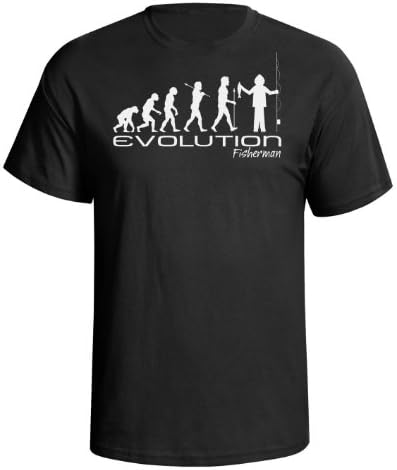 Evolution of A Fisherman - Mens Fishing Hobbie Novelty Organic Cotton T-Shirt