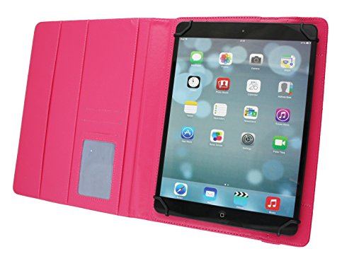 Emartbuy Medion LifeTab P9701 9.7 Zoll Tablet PC Universal ( 9 – 10 Zoll ) Hot Rosa PU Leder Multi Angle Exekutiv Folio Mappen Kasten Abdeckung Rosa Innenraum mit Kartensteckplätze + Eingabestift - 4