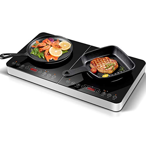 Induction hob,Aobosi Double Induction Hob, Electric Induction Plates,2800Watt,4-Hour Timer Function