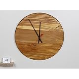 Uhr Wanduhr aus gestockter Buche Holz konvex lautlos Durchmesser 34cm