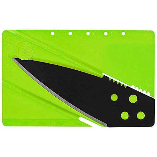 Preisvergleich Produktbild Kreditkarten-Messer ,Kreditkartenmesser, Faltmesser, Klappmesser, Camping-Messer, Taschenmesser Messer in grün, Outdoor / Survival Messer