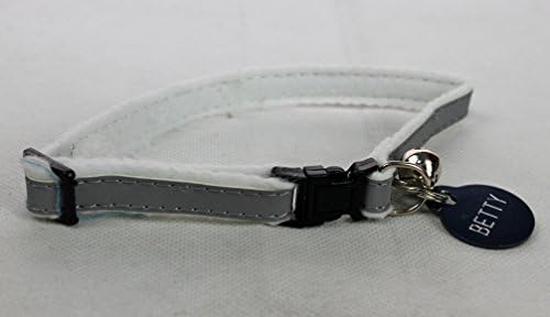 CAT / KITTEN REFLECTIVE FULLY ADJUSTABLE COLLAR INCLUDES BELL &amp; DOUBLE SIDED ID TAG (SILVER &amp; BLACK ID TAG)