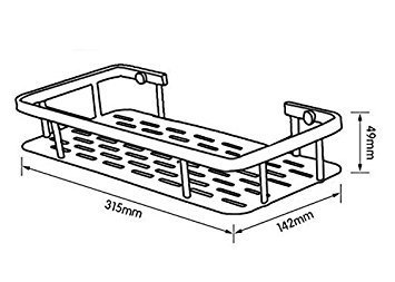 Alicemall Aluminium Bad Duschkabine Badregal Küche Küchenregal – 1 Fach - 7