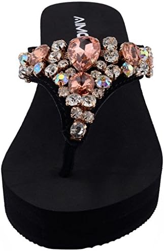 AIMONE Womens Aurelie Gold Middle High Flip Flop Thongs