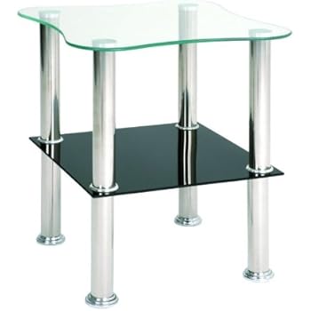 Bijzettafel CARTER veiligheidsglas grijs marmer