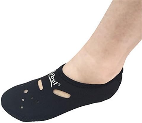 Comfortable antiskid short diving fin socks for snorkeling or swimming (Black, XX-Large)