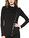JOLLYCHIC Women's Solid Color Zip Closure Changeable Collar Long Sleeve Jacket Size 6 UK Black