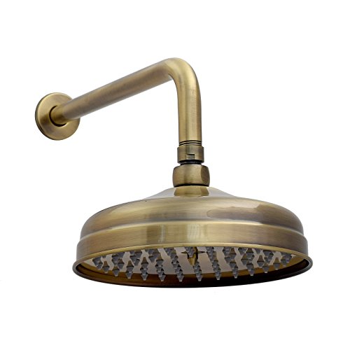 Enki 20,3 cm Messing antik Bronze Viktorianischer Dusche Kopf 300 mm Arm Badezimmer Bad