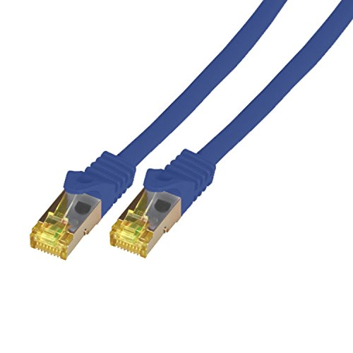 BIGtec 3m Netzwerkkabel Patchkabel CAT.7 Ethernet LAN DSL Patch Kabel Gigabit blau ( 2x RJ-45 Anschluß , doppelt geschirmt ,SFTP ) 3 Meter