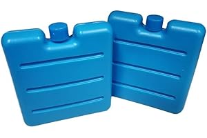 Fackelmann 686465 - Juego de 2 bandejas refrigerantes para almuerzo bag, pan de hielo, pan de hielo para enfriador, acumulador de frío, plástico, gel refrigerante, azul, 7,7 x 7,3 cm
