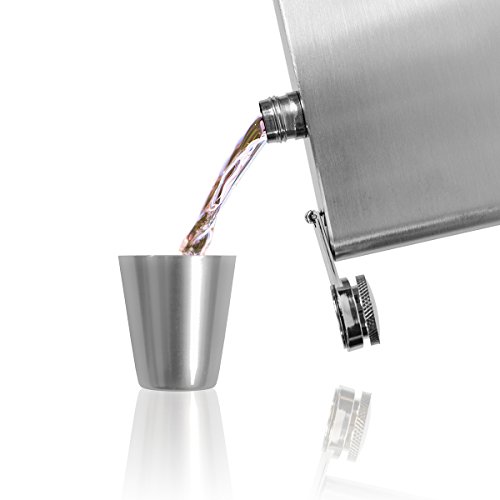 eyepower Flachmann-Set Geschenkbox Edelstahl 210 ml| Trichter, 4 Bechern, Schlüsselanhänger - 7