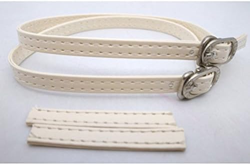 4 Pair Ivory Color Lady Women Girl High-heeled Shoes/ High Heel/ Pumps Anti-slip PU Leather Shoe Straps with Buckle / Ankle Shoe Laces Replacement Accessories