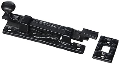 Bulk Hardware BH00771 Verrou de porte coudé antique 100 mm Noir
