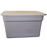 DEPOSITO DE AGUA de POLIESTER fibra de vidrio 200 LITROS rectangular. Incluye tapadera. Largo 95 cm, Ancho 60 cm, Altura 50 cm. Capacidad exacta 210 litros. Apto para contener productos alimenticios. Anticorrosivo. Fabricado en España.
