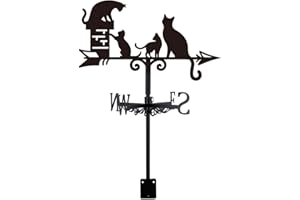 SUPERDANT Girouette de Jardin Exterieur Chat pour Montage sur Toit Piquet de Jardin Animal Vintage Girouettes Décorative Indicateur de Direction du Vent en Métal Deco Jardin Exterieur