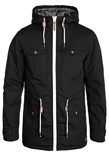 SOLID Tilas Herren Parka bergangsjacke mit Kapuze aus hochwertiger Materialqualitt, Gre:S, Farbe:Black (9000)