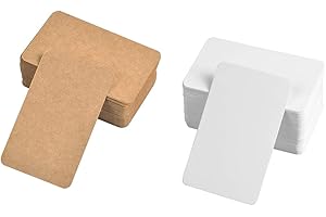 TRABAG 200 Pièces Carte Vierge, Carte De Visite Kraft, Blanche Carte Vierge, Carte De Visite PersonnaliséE, pour éCrire des Mots Et des Chiffres, Petites Cartes De VœUx, Cartes De Notes