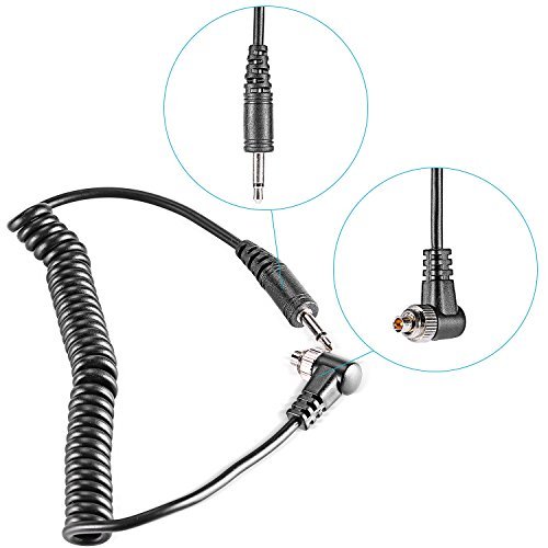 Neewer   3 5  mm m  le    m  le Cordon PC Sync C  ble spiral    35 6  cm 35 5  cm  avec verrou    vis pour Nikon  Canon  et la plupart des appareils photo r  flex Flash Trigger   metteur Transmetteur lumi  re stroboscopique