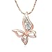 Om Jewells Rose Gold Plated Enchanting White Crystals Wispy Butterfly Pendant Necklace Suited for Women & Girls PD1000814 RS.245.00