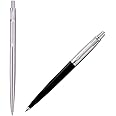 Parker Classic Stainless Steel CT Ball Pen Jotter Standard CT Ball Pen (Black)