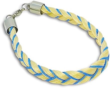 Horse Hair Bracelet for Girls – Apache Collection – Horse Bracelet – 18/19 cm – 3 Colours with Ribbon White Ecru / Blue