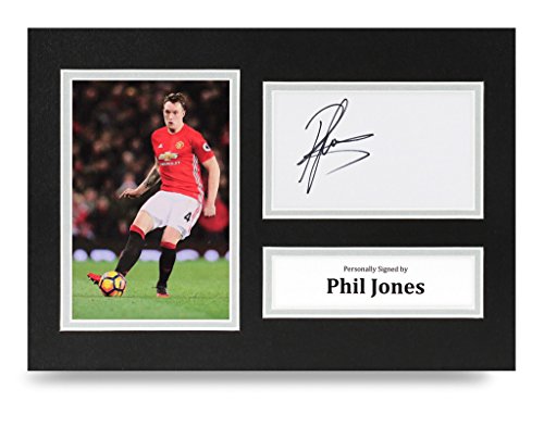Phil Jones Signed A4 Photo Display Man Utd Autograph Memorabilia COA