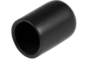 sourcing map 20pcs Rubber End Caps 12mm ID Vinyl Round Tube Bolt Cap Cover Thread Protectors Black