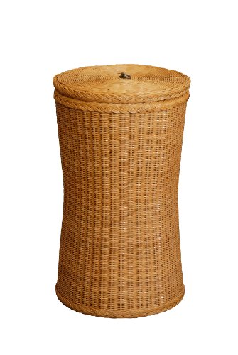 Wäschetonne / Wäschesammler rund aus Rattan in der Farbe Honig - Versandkostenfrei in DE