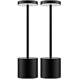 Trådlös Bordslampa 2 Stycken, Uppladdningsbar Skrivbordslampor, Lampskärm i Metall för Matsal, Belysning Av Bord Utomhus (Sva