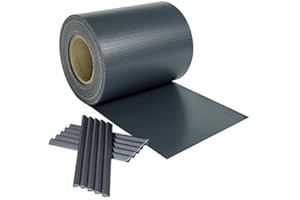 Rapid Teck Hochwertige PVC Sichtschutzstreifen Rolle 35m x 0,19m (Anthrazit RAL 7016) Blickdicht Sichtschutz Zaunblende Zaunfolie Windschutz inkl. Klemmen