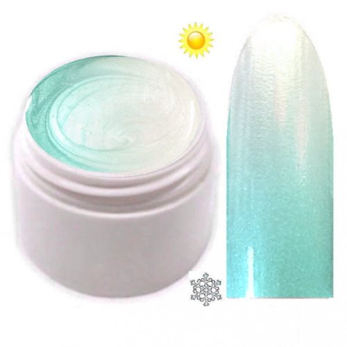 xxl-cosmetic Thermo Farbgel UV Gel Farbwechsel Türkis Metallic - Weiß Metallic 5ml TFG-33