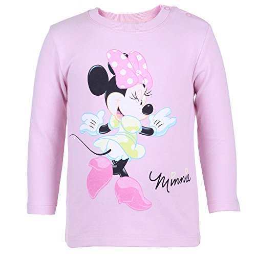 DISNEY Girls Minnie Mouse Sweatshirt, light pink, size 80, 12 months