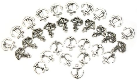 30 Pcs DIY Mixed Tibetan Silver Anchors Beautiful Charms Pendants Jewelry New