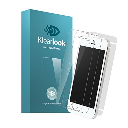 [2 Front+1 Back] Iphone SE/5s/5c/5 Screen Protector, KlearlookÂ® [3D Touch Compatible] 2-Pack Crystal Clear Tempered Glass Screen Protector+ 1-Pack Matt Back PET Film-99.9% Transparent HD Shield / 9H Hardness / Shatter-Proof + Bubble-Free