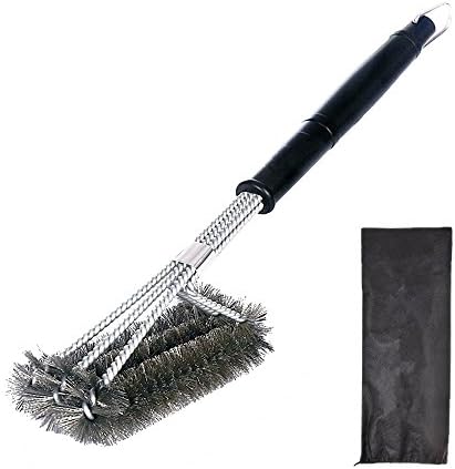 Barbecue Grill Cleaner,BBQ Grill Brush, Barbecue Cleaner Tools, kitchen Cleaning Brush 360° Grill Cleaning,18" 3 Stainless Steel Bristles Cleaning Grates Parts Set for Char Broil,Weber, Charbroil, Gas, Electric, Porcelain, Infrared Grills Kitchen Sink, Smoke Sucker and other Stainless Steel items