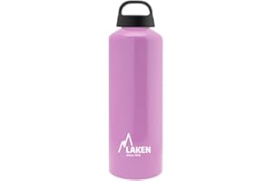 LAKEN Botella de Aluminio Clásica 1L – Perfecta para Deporte, Gimnasio y Aventuras al Aire Libre – Cantimplora Reutilizable y Reciclable para Montaña, Camping, Bicicleta y Escuela