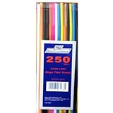 Pack of 250 Multi Coloured Extra Long Flexi Straws 11"