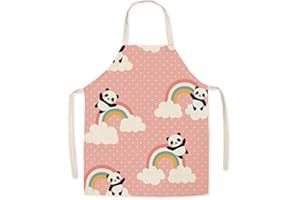 Eyands Grembiule da cucina per bambini - grembiule da cucina in lino con motivo carino, grembiule da cucina con pittura da giardinaggio