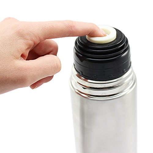 COM-FOUR® Isolierflasche 0,75l aus Edelstahl doppelwandig Einhand-Bedienung (0.75L) - 4