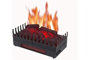 Chemin’Arte - Foyer Électrique Effet Flammes + Chauffage 2000W - Conçu en France - 45x23x24 cm - Garanti 2 Ans